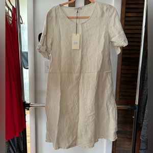 Casual Women Beige Linen Dresses For Summer